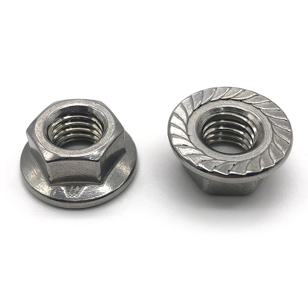 Aluminium alloy flange nut fasteners flange nuts din 6923 hex flange nut
