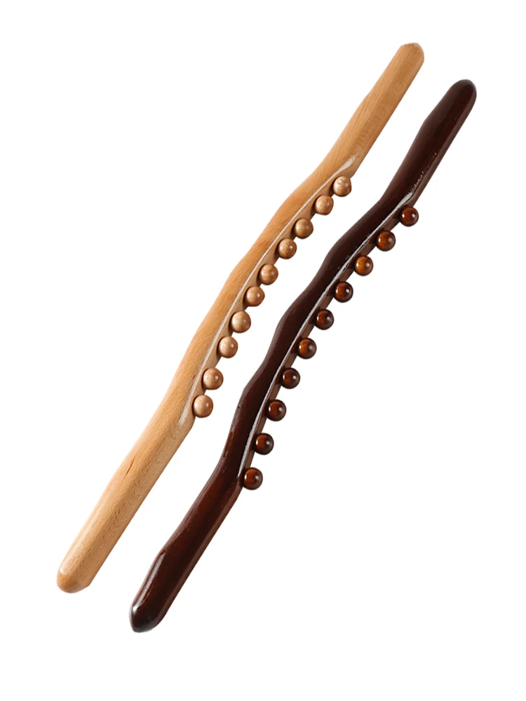 Wholesale Beech GuaSha Stick 10 Beads Wood therapy Massage Wooden massage Stick massage tool wood