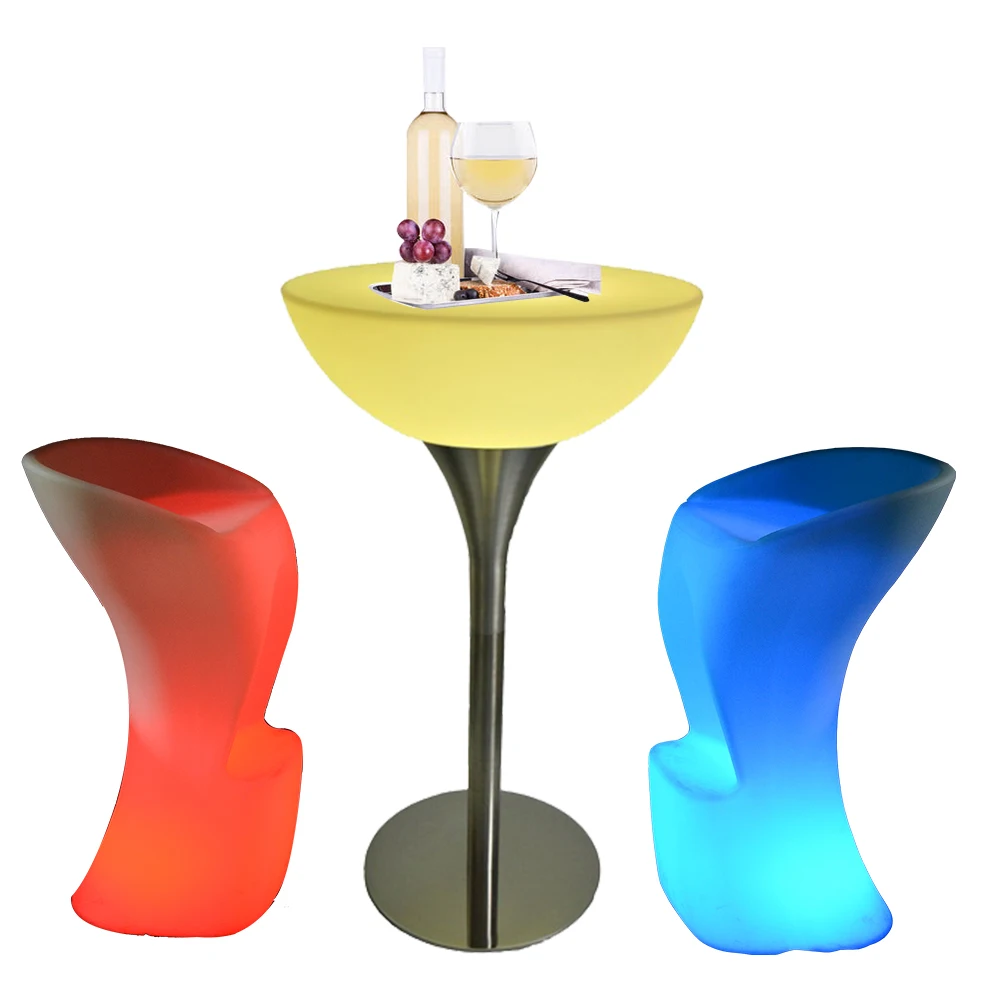 
coffee outdoor plastic led light up furniture high cocktail bar tables and chairs for events party wedding nightclub used 