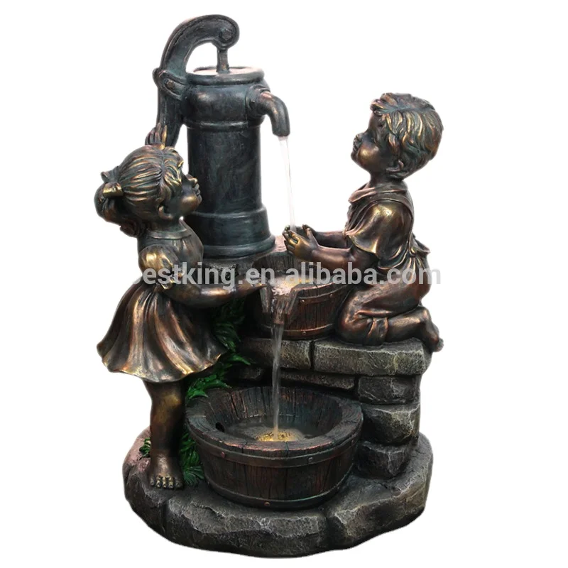 Import and export trade product warranty polyresin garden fountain
