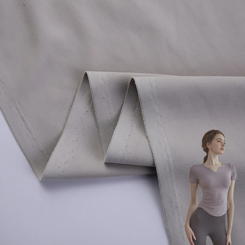 High Quality 4 Way Stretch 280GSM 90% Nylon 10% Spandex Sportswear Yoga Fabric Nude Knitted Fabric for Legging