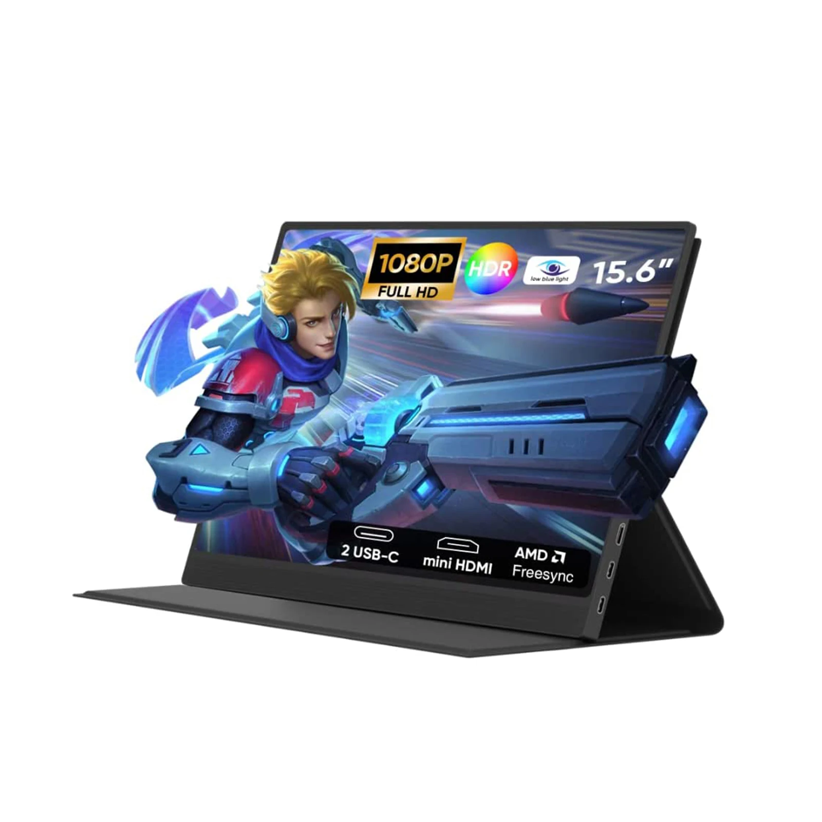 1080p Ips LCD Screen 15.6 Inch Portable Gaming Monitor for Xbox PS4 Switch Cell Phone PC Laptop