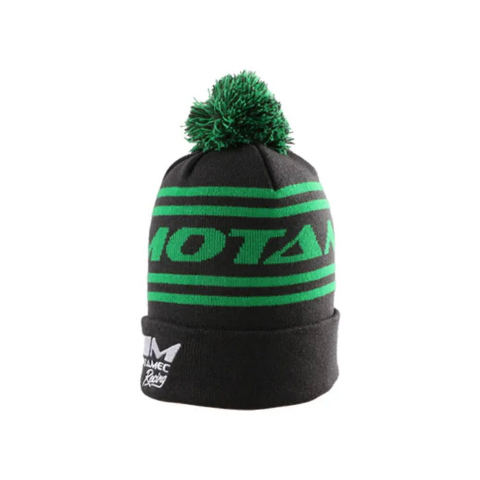 Модная пустая мужская вязаная шапка с помпоном из органического хлопка с логотипом