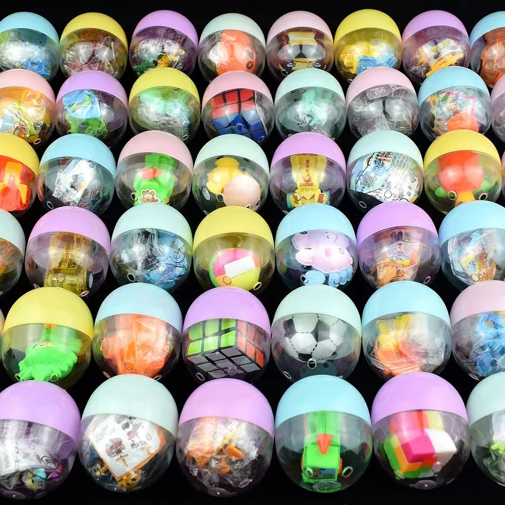 55mm Transparent Twisted Egg Toy Surprise Eggs Gachapon Vending Machine Capsule Toys Round Ball Filled Doll Toys