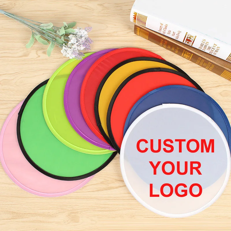 Wholesale Customizable Sublimation Promotional Nylon Plain Foldable Round Pop Up Flexible Flying Disc with Pouch