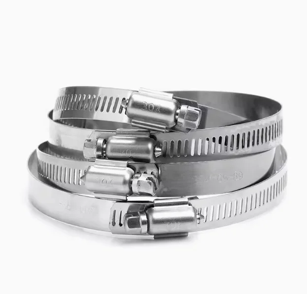 High Quality 201/304 Stainless Steel Hoop Hose Clamp Aluminium Pipe Clamp with Zinc Finish OEM Customizable for American Cars