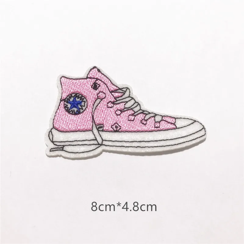 High Quality Pink Custom Sneaker Patch ,Shoes Badges Patches Embroidered Patch Iron On Accept Custom Designs