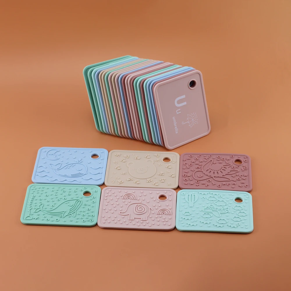 BPA free A to Z Alphabet Cards Toddler Letter Card Silicone Flash Card Learning For Kids Educational