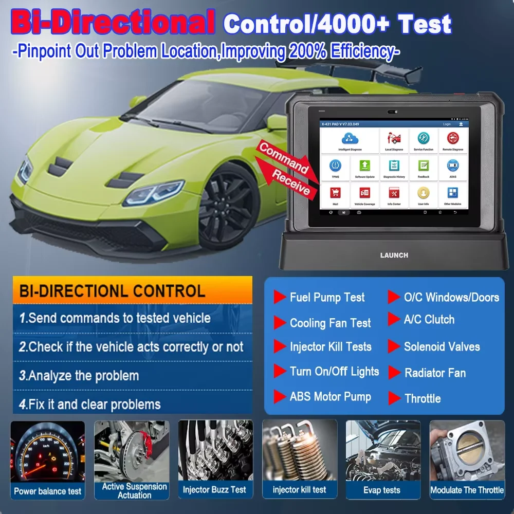 LAUNCH X-431 PAD V ELITE SmartLink Topology New Extended 24V Online Diagnostic Tools Trucks Cars Commercial Vehicles 24H Remote