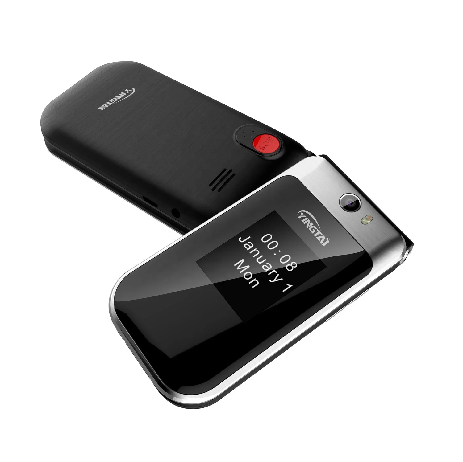 Factory wholesale touch screen clamshell mobile phones 4g android senior phone with GPS, SOS