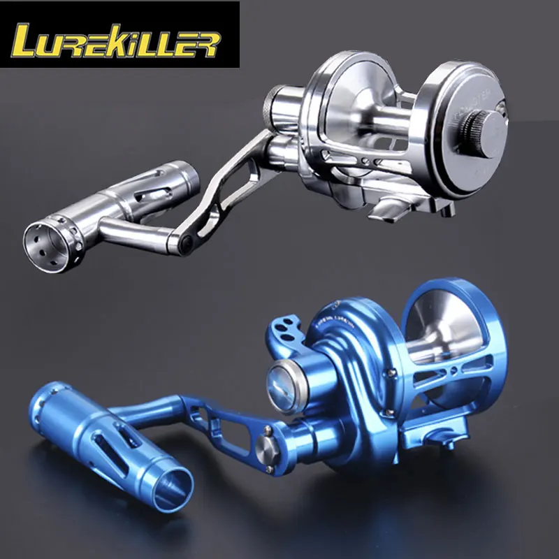 Lurekiller 16W Jigging Reel Full Metal Cast Drum Fishing Reel 4.9:1 9+2BB 30kg Max Drag Trolling Reel Saltwater