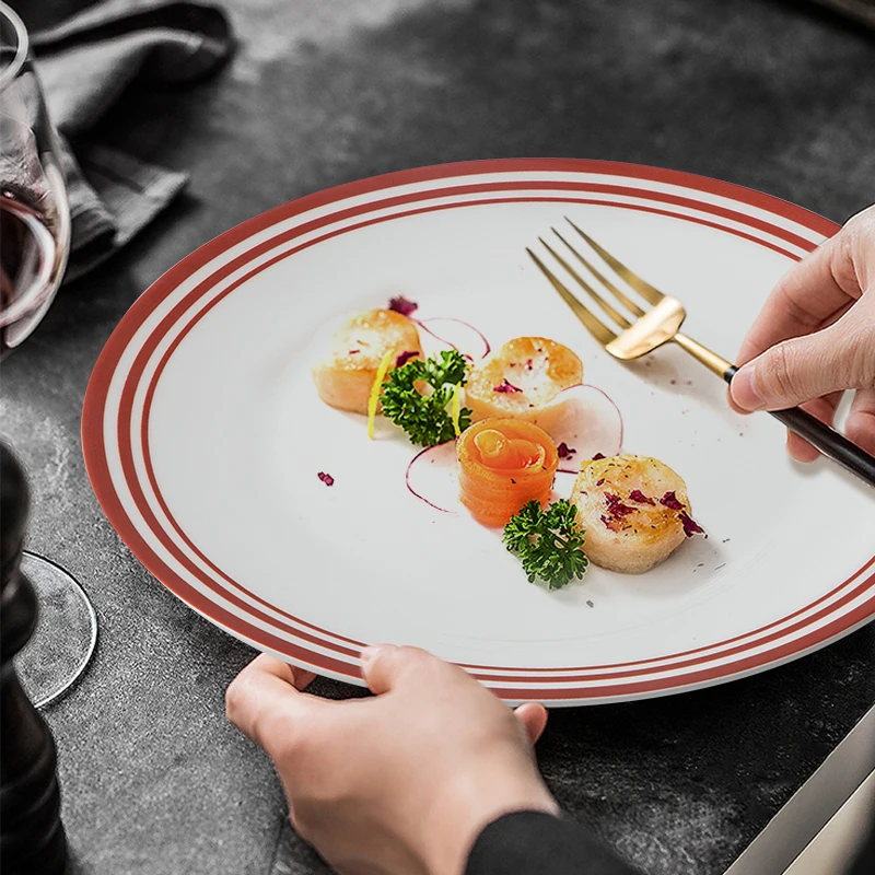 New Arrive German Ceramics Dinner Plate, Luxury Hotel Restaurant China Plates, Catering Bone China Dinner Plate