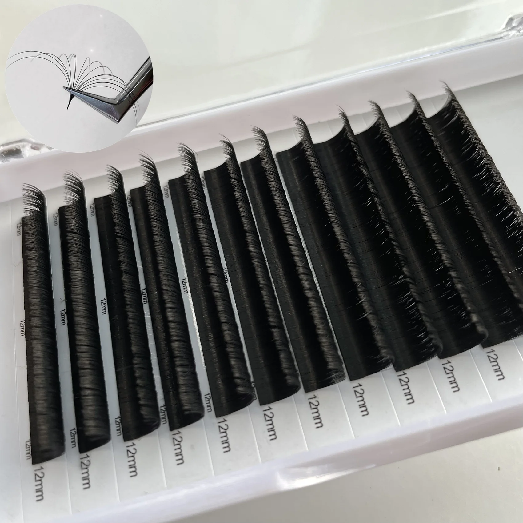 1s self fan lash easy fan lashes blooming individual eyelash extension Self Fanning korean pbt fiber lashes extension