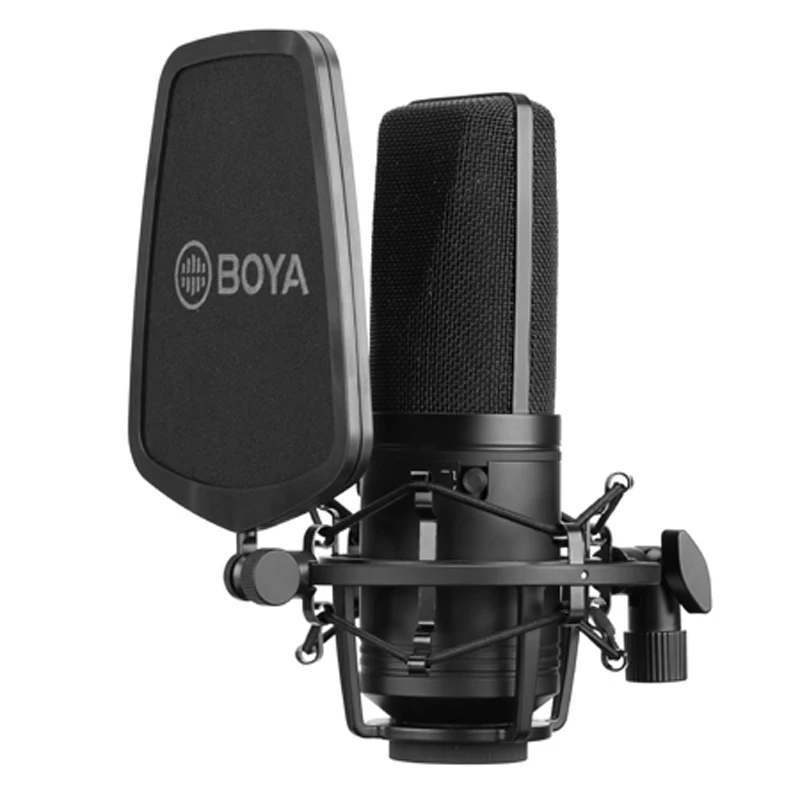 BOYA BY-M1000 большой диафрагмой конденсер микрофон профессиональный пение Студийный для потокового воспроизведения музыки