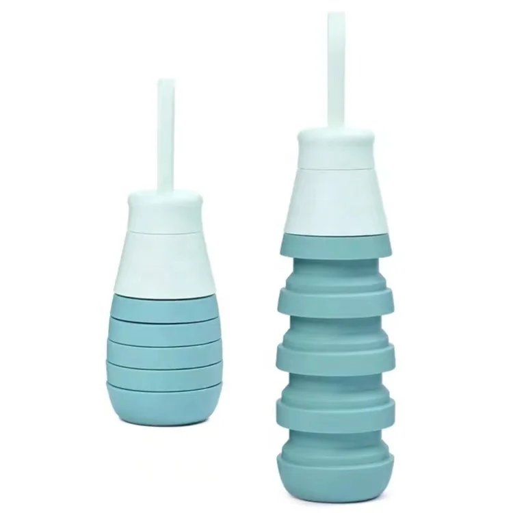 500ML Outdoor Sports Fitness Water Bottle Portable Folding Water Bottle Creative Silicone Folding Cup