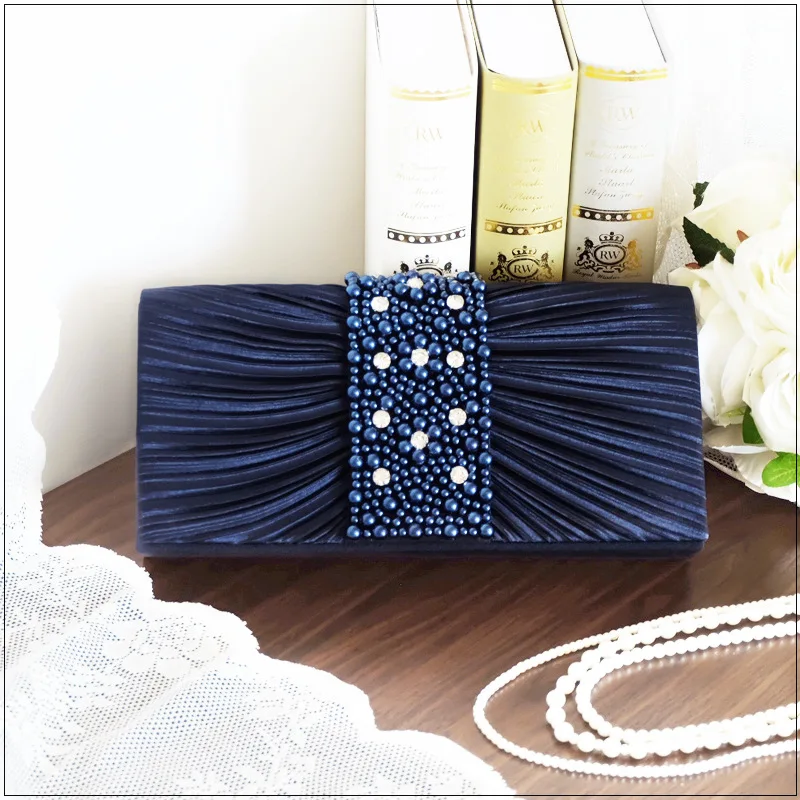 Elegant Fashion Versatile Japanese Korean Style Evening Party Bag Ruffled Party Handbag Handmade Beaded Evening Dress Party Bag