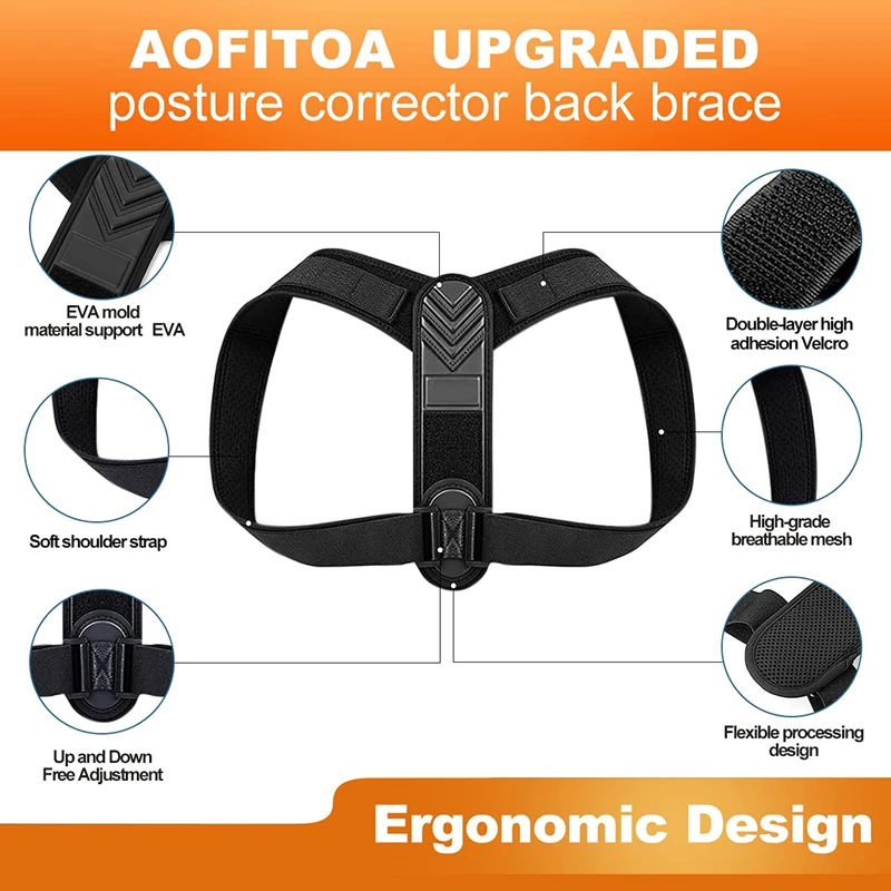 Posture Corrector For Men And Women Adjustable Upper Back Brace For Clavicle To Support Neck, Back and Shoulder