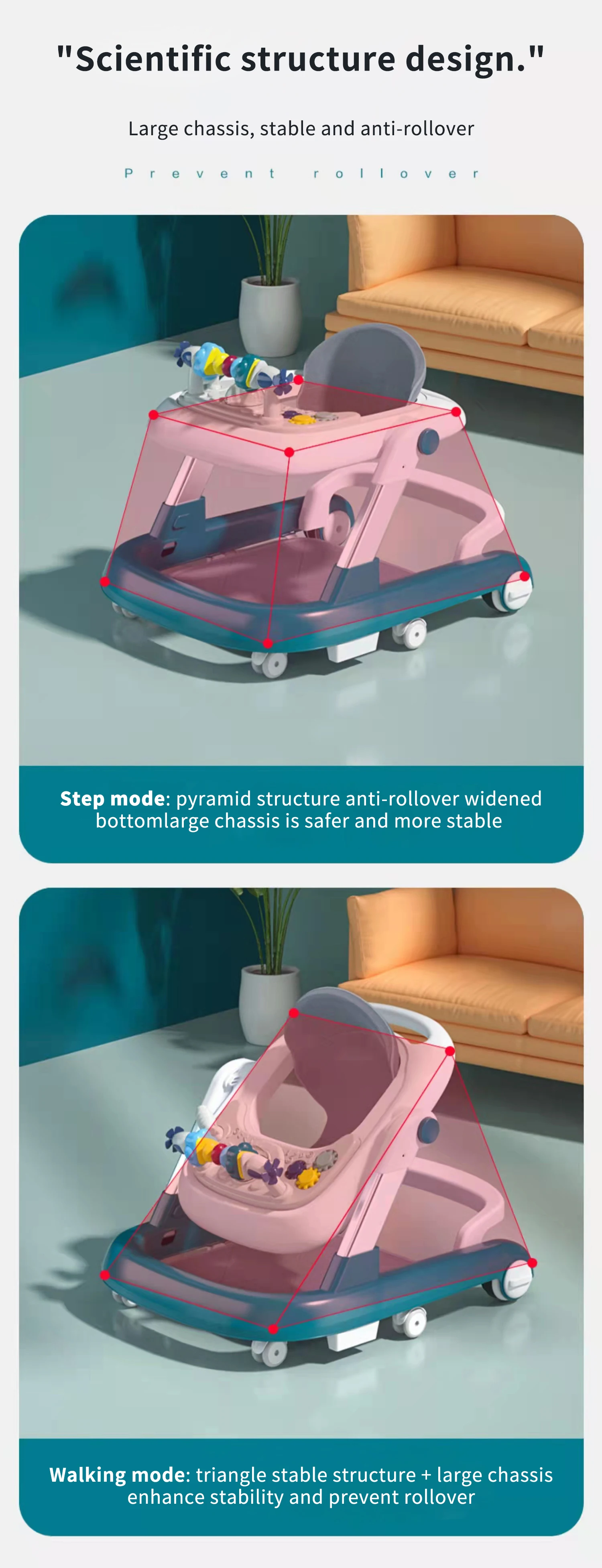 China factory new design and high quality toddler cart with linen confortable cushion and breathable safe upgrade Baby waker