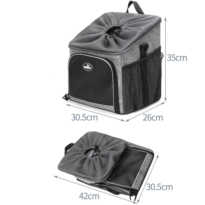 Dog Bike Basket Soft-Sided Dog Bike Carrier with 4 Mesh Windows for Small Dog Cat Puppies Pet Carrier for Travel
