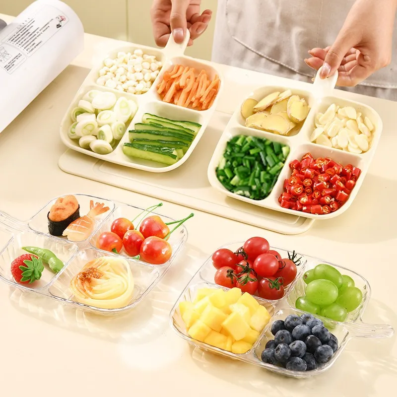 Plastic Food Storage Container Takeaway Bento Box Set With Hand Season Tray