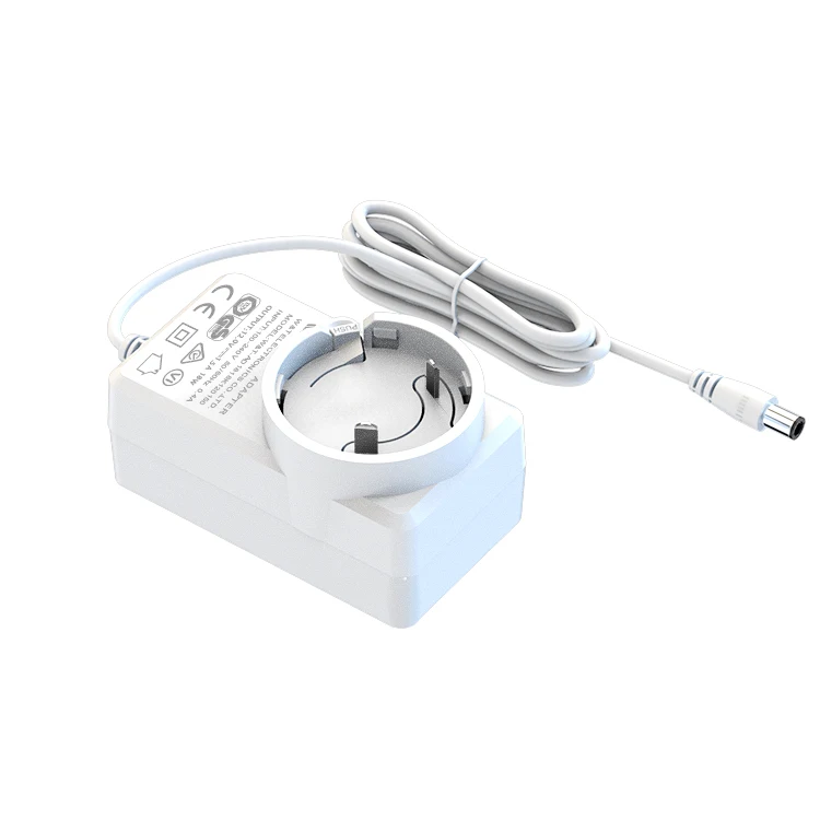 EU UK AU Interchangeable Plug in Adaptor Supply Specs 5V 9V 12V 3A 18W AC DC Wall Mount Power Adapter