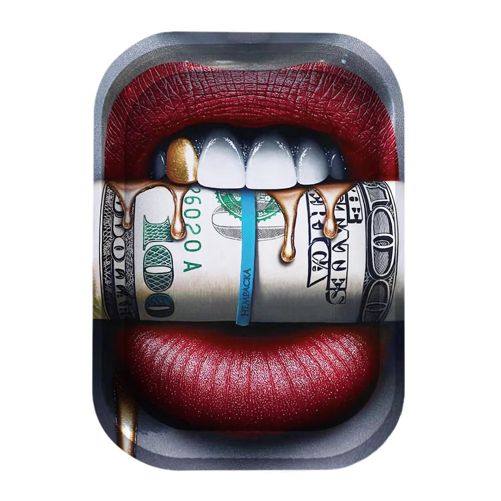 HEMPACKA Wholesale Custom Logo Backwoods Metal Rolling Tray Smoking Rolling Paper Tobacco Weed Accessories Rolling Tray