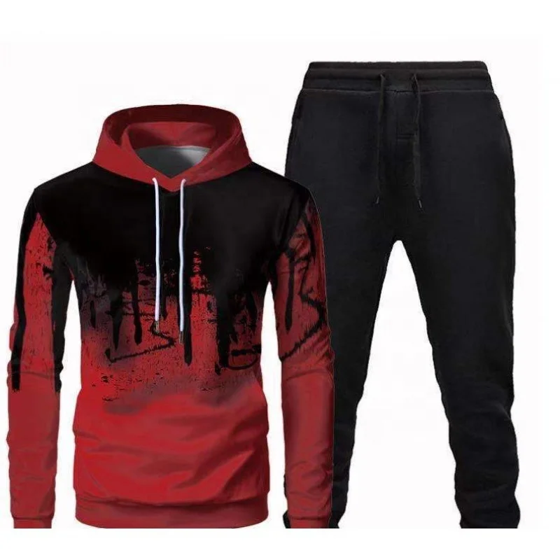 Спортивная одежда, свитер для отдыха, спортивная одежда из двух предметов, повседневная мужская одежда с брызгами, толстовки и свитшоты, костюмы