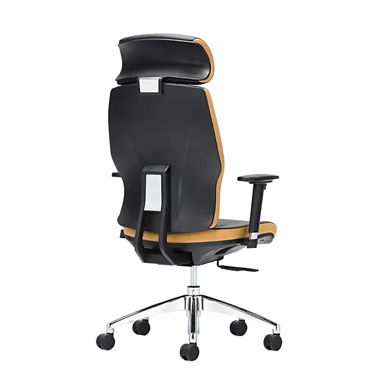 High Back Guest Armrest Swivel Ergonomic Adjustable Pu Offical Leather Office Chair