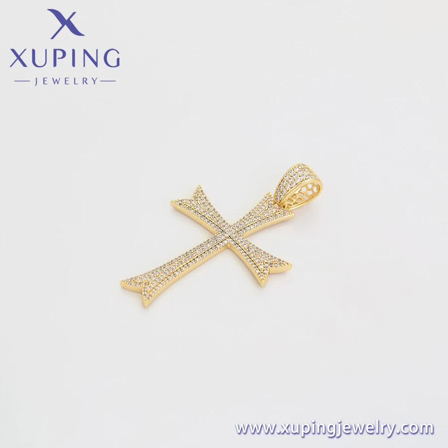 X000721574 xuping Jewelry New Fashion Cross Pendant 14K Gold Color Simple Retro Religious Style Neutral Fine Jewelry Pendant