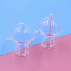Simulation Mini Mudu Mousse Cup Pudding Ice Cream Sundae Cup DIY Cup Keyring Snow Globe Keychain With Straw