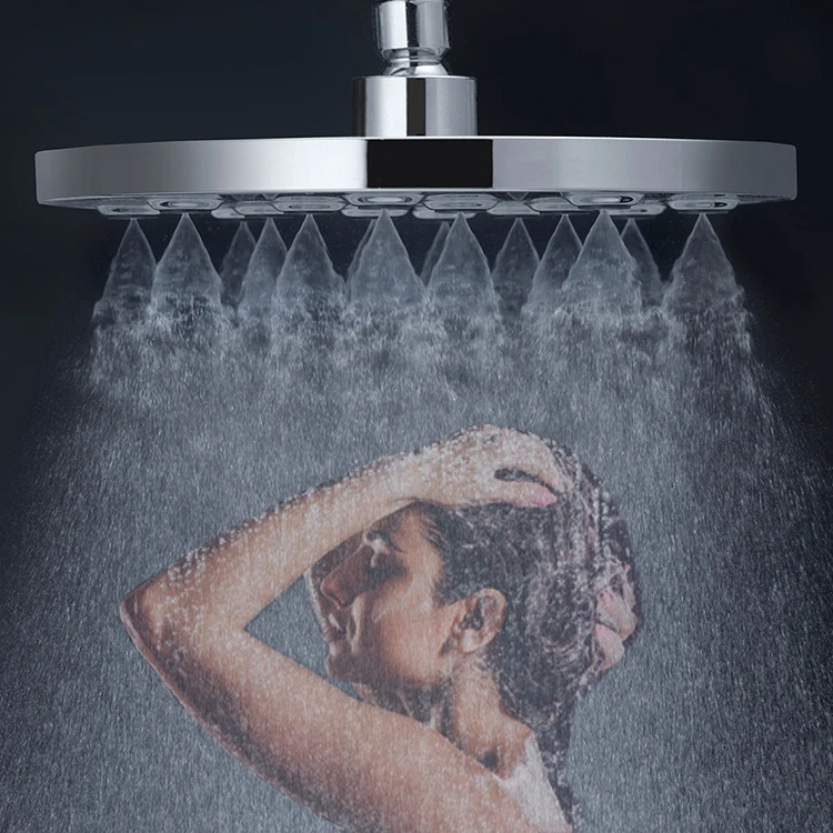 Bathroom large abs plastic chrome shower head with dot oxygen spray