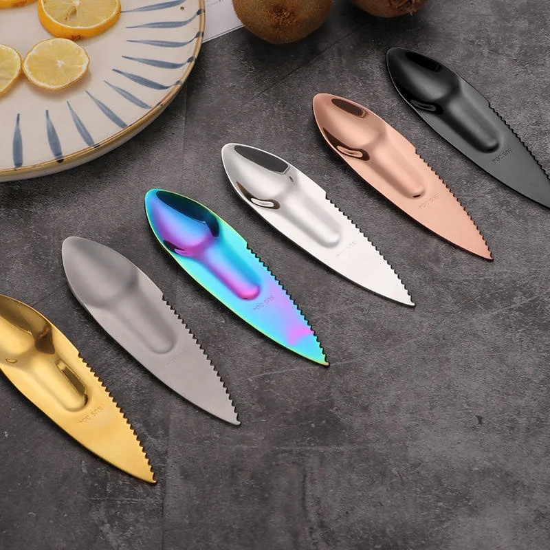 Stainless Steel Kiwi Knife Spoon Fork 3 In 1 Avocado Slicer Scoop Papaya Cutter Knife Vegetable Fruit Tools Kitchen Gadgets