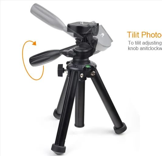 Professional Mini Table Tripod  Camera Mobile Phone Tripod Small Lightweight tripod 3 way Fluid Pan Head