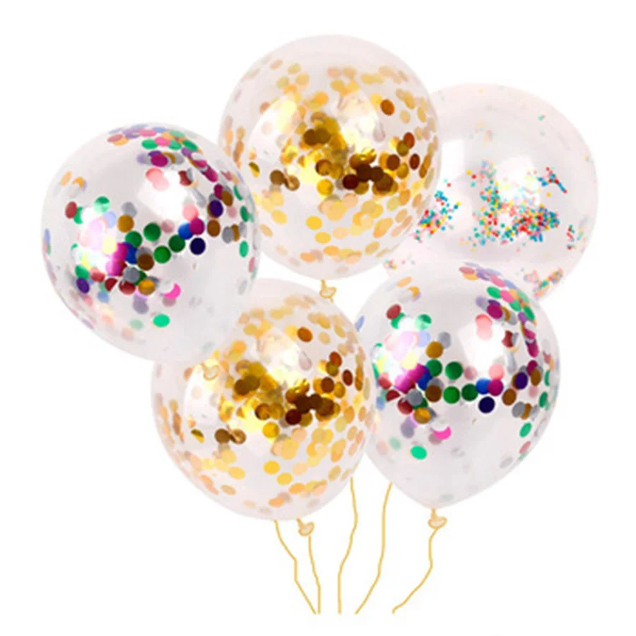 Wholesale 12 inch cheap price round latex  transparent confetti balloon for birthday wedding decoration