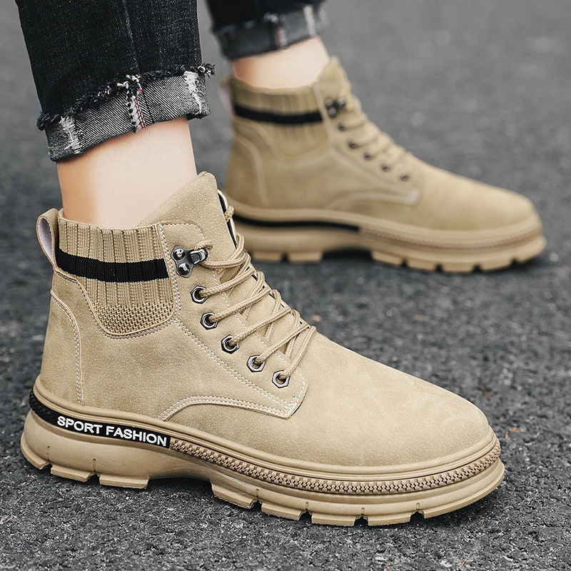 New Arrival Custom Fashion Trend Men Boots Sneaker Shoes Hard-Wearing Warm Boots Wholesale for Men