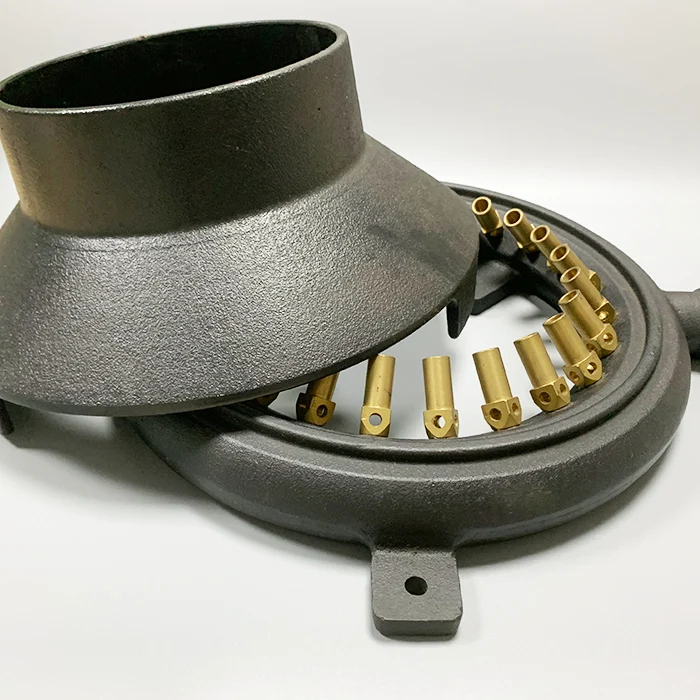 Прямая поставка с завода, коммерческая газовая горелка с 24 чугунными форсунками, низкая цена, латунная насадка для гостиничного использования