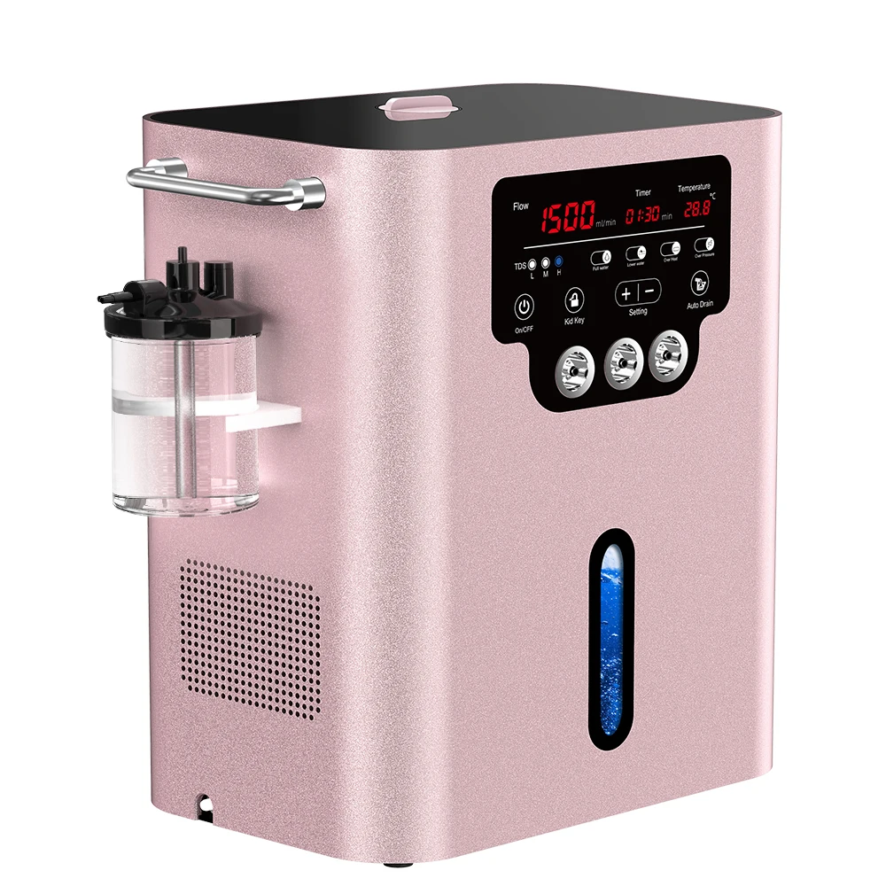 Suyzeko PEM Water Electrolysis SPE Technology 1500ml Hydrogen Oxygen Generator Oxyhydrogen Breath Therapy Machine
