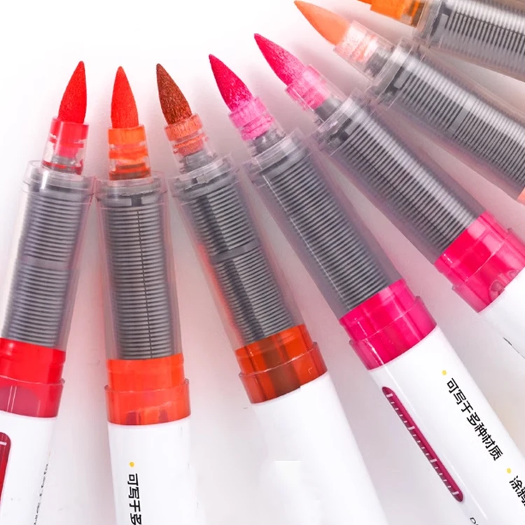 2024 straight liquid marker set 24 Colors soft head brush tip acrylic paint Marker Pen for DIY art Drawing wholesale
