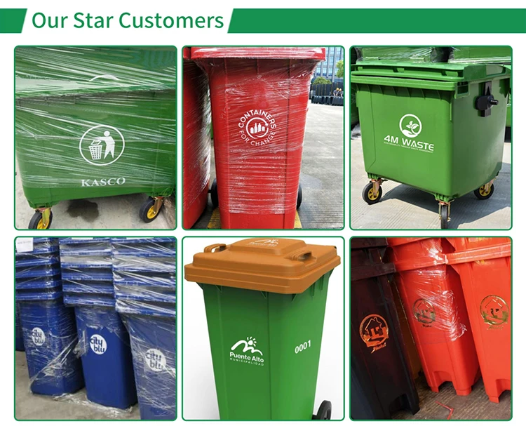Preface Wholesale 120l 240l 360l 660l 1100l Outdoor Recycle Dustbin Euro Plastic Foot Pedal Waste Bin with On Wheels