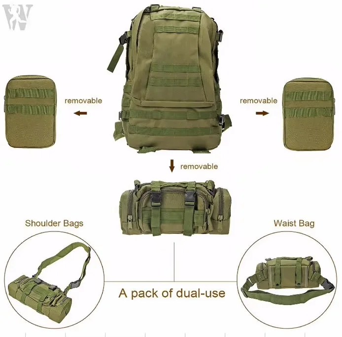 Top Quality 1000d Cordura Nylon Outdoor Backpack Tactical Combination Bag