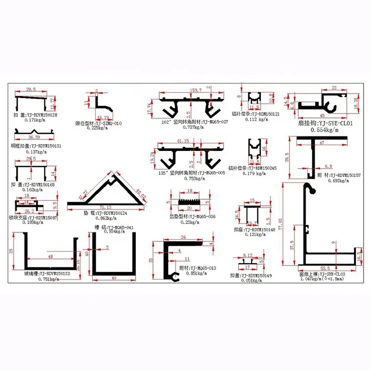 Factory Cheap Price Building 15032 Semi-suppress Board cutting machine aluminum composite cladding profile