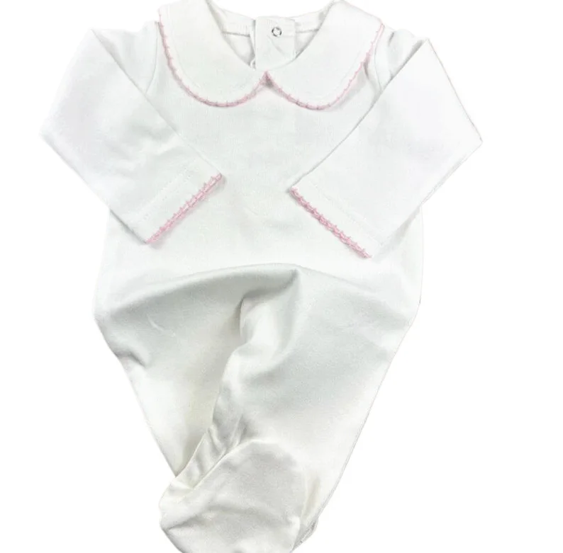 Monogrammed Baby Outfit Peter Pan Collar new born baby clothes Footie Baby Boy Coming Home Outfit