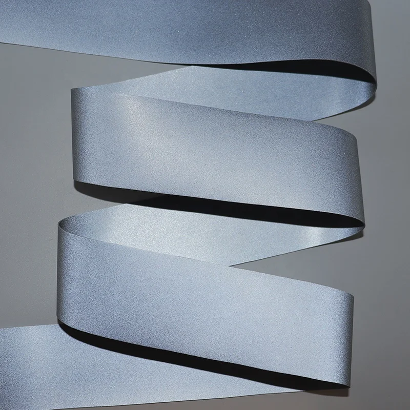 YouGuang Double Side Reflective Silver Grey Polyester and Spandex Reflective Strech Elastic Fabric Tape