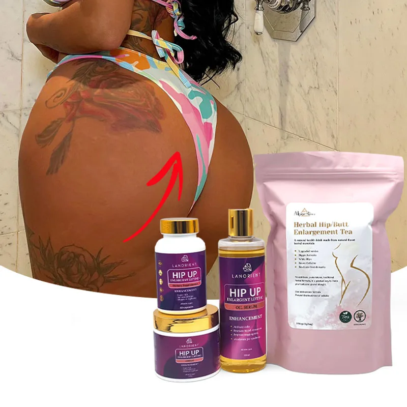 Bum Bigger Big Butt Enlargement Set  Aguaje Ultimate Maca Buttocks Hip Enlargement Oil Butt Lift Enhancement Cream pill