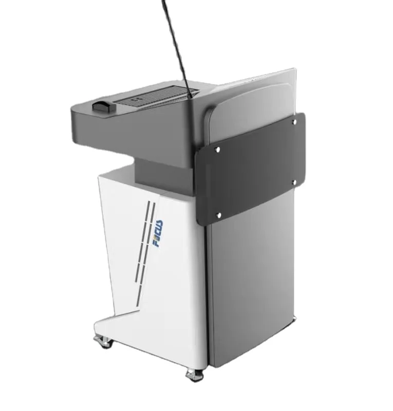 Height Adjustable Lectern computer Rack Cabinet school mobile wireless charging classroom podium