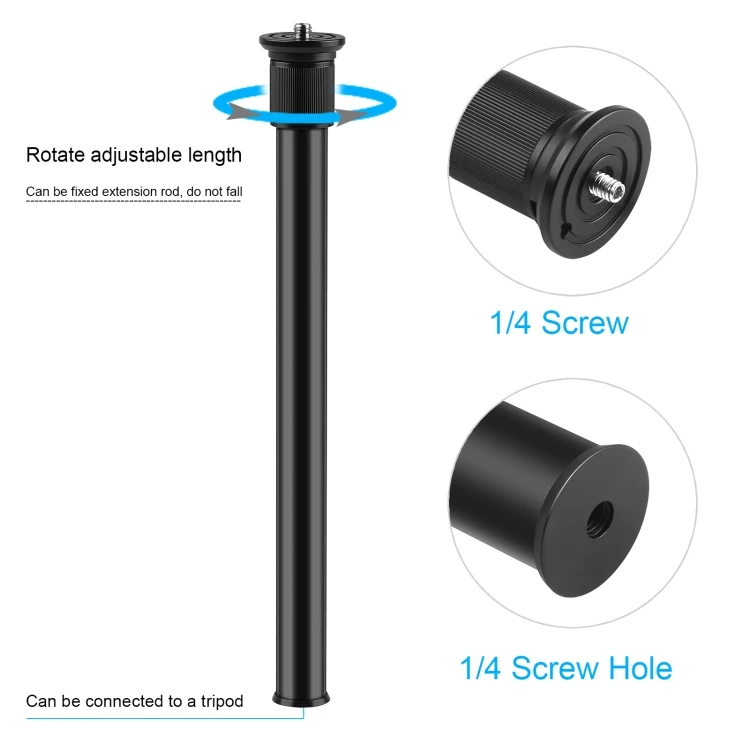 New PULUZ Camera Extension Central Shaft Rod C Clamp Mount Light Stand Monopod Holder Desktop with