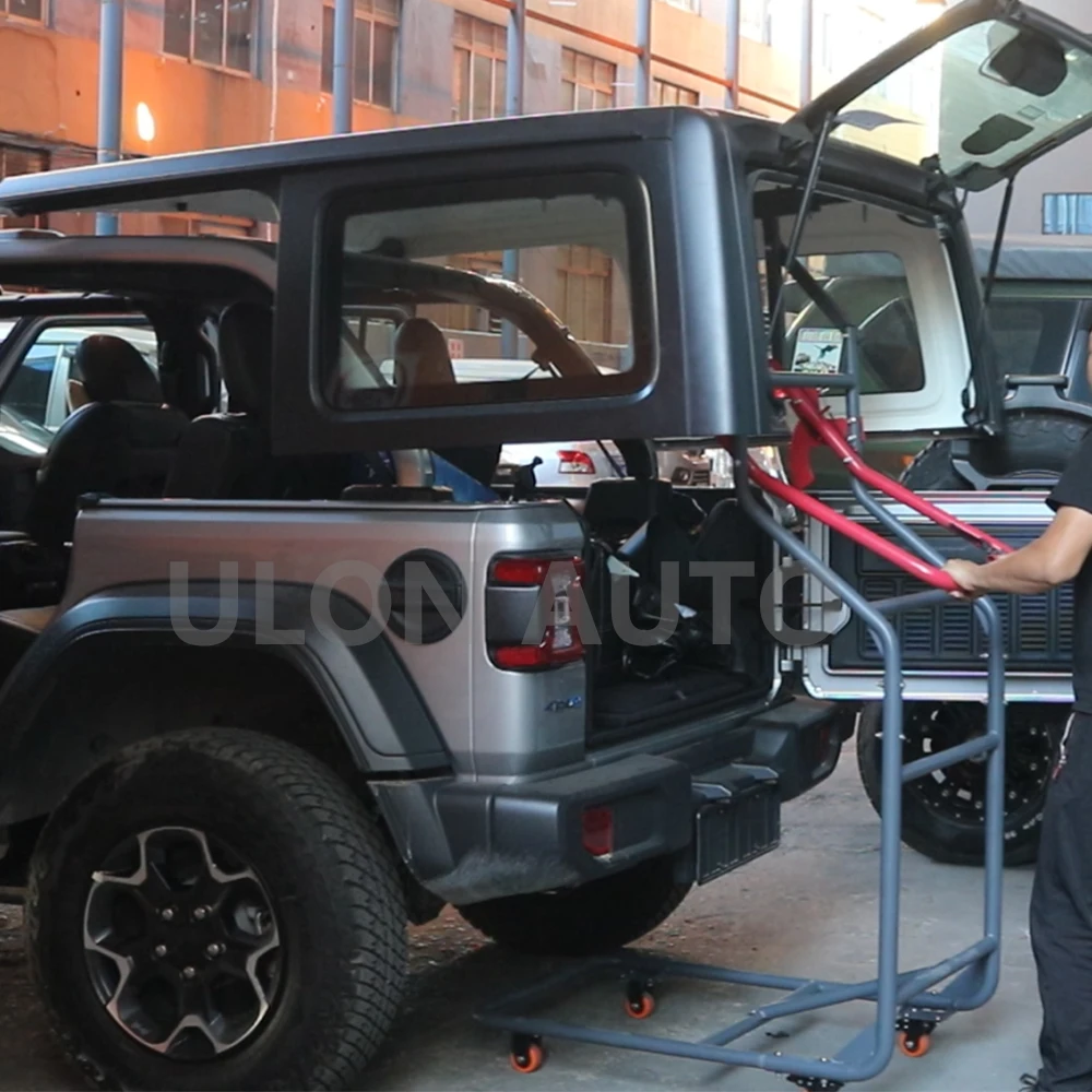 Movable Steel hard top Lift Rack for Jeep Wrangler JK JL2007-2021 and Bronco 2021-2022 Hard Top Removal Lift Cart