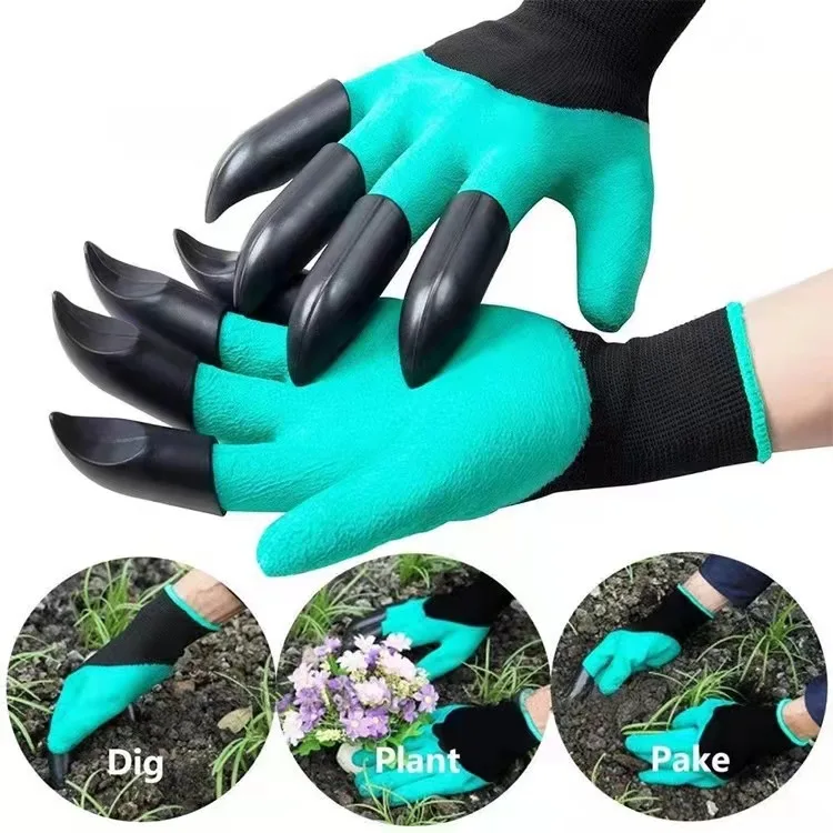 4 Claws Wholesales Waterproof Gardeners Digging Planting Home Tools Latex Palm Coated Garden Gloves