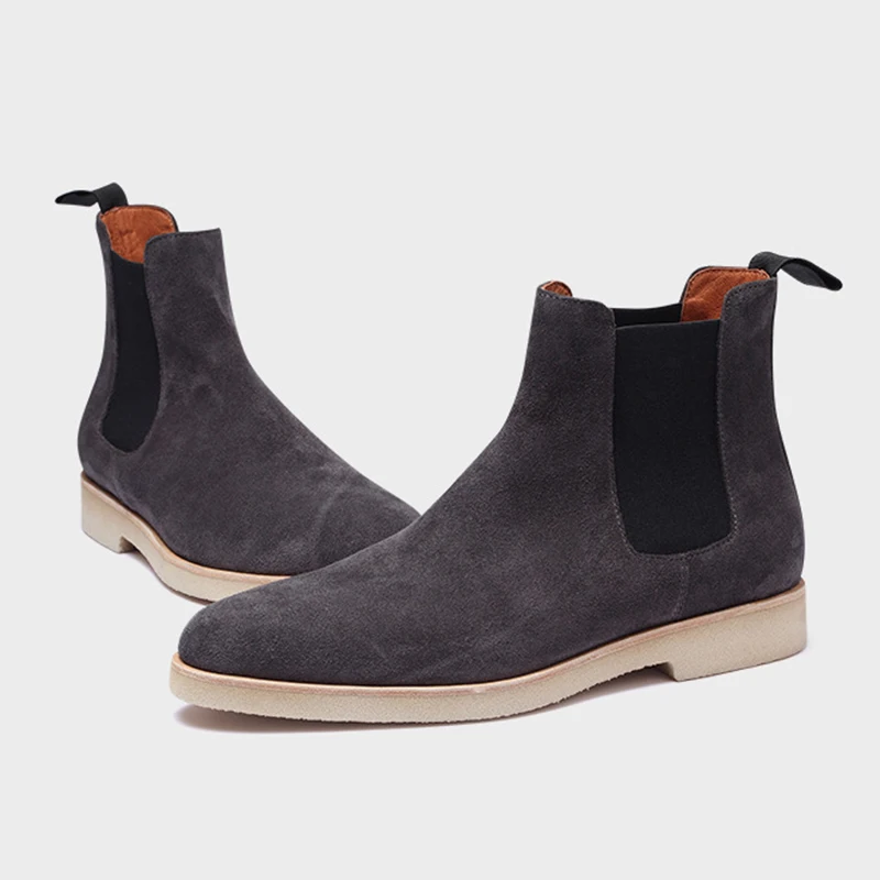 Wenzhou Factory  Pigskin Desert Chukka Boots Formal Leather Shoes GENUINE LEATHER Dress Shoes Chelsea Boots Men