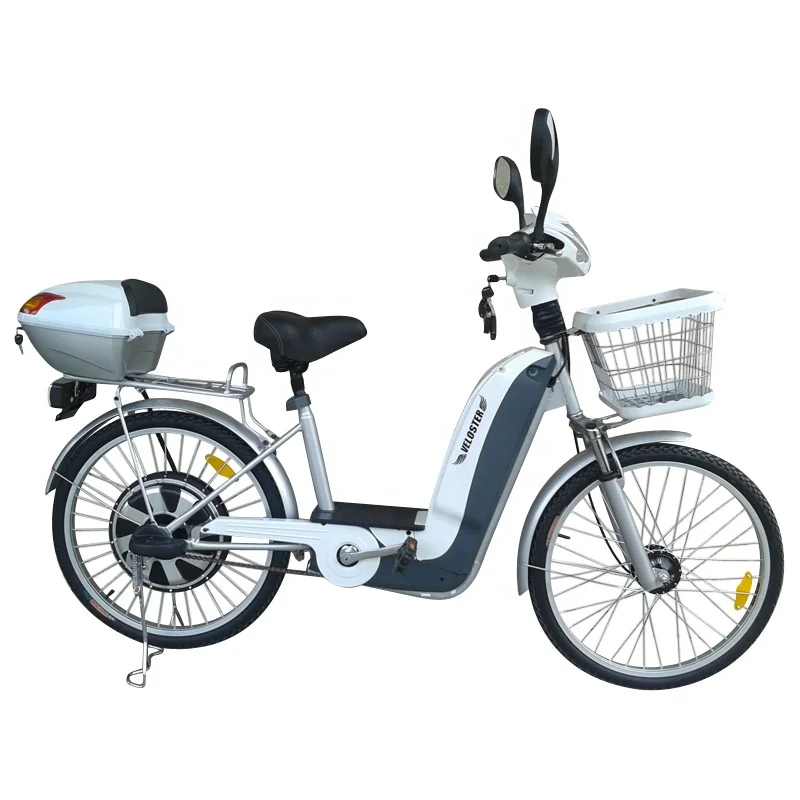 Chinese Electric Bike 48V Battery Bikes Electric Moped With Basket Tail Box and Anti-theft Alarm